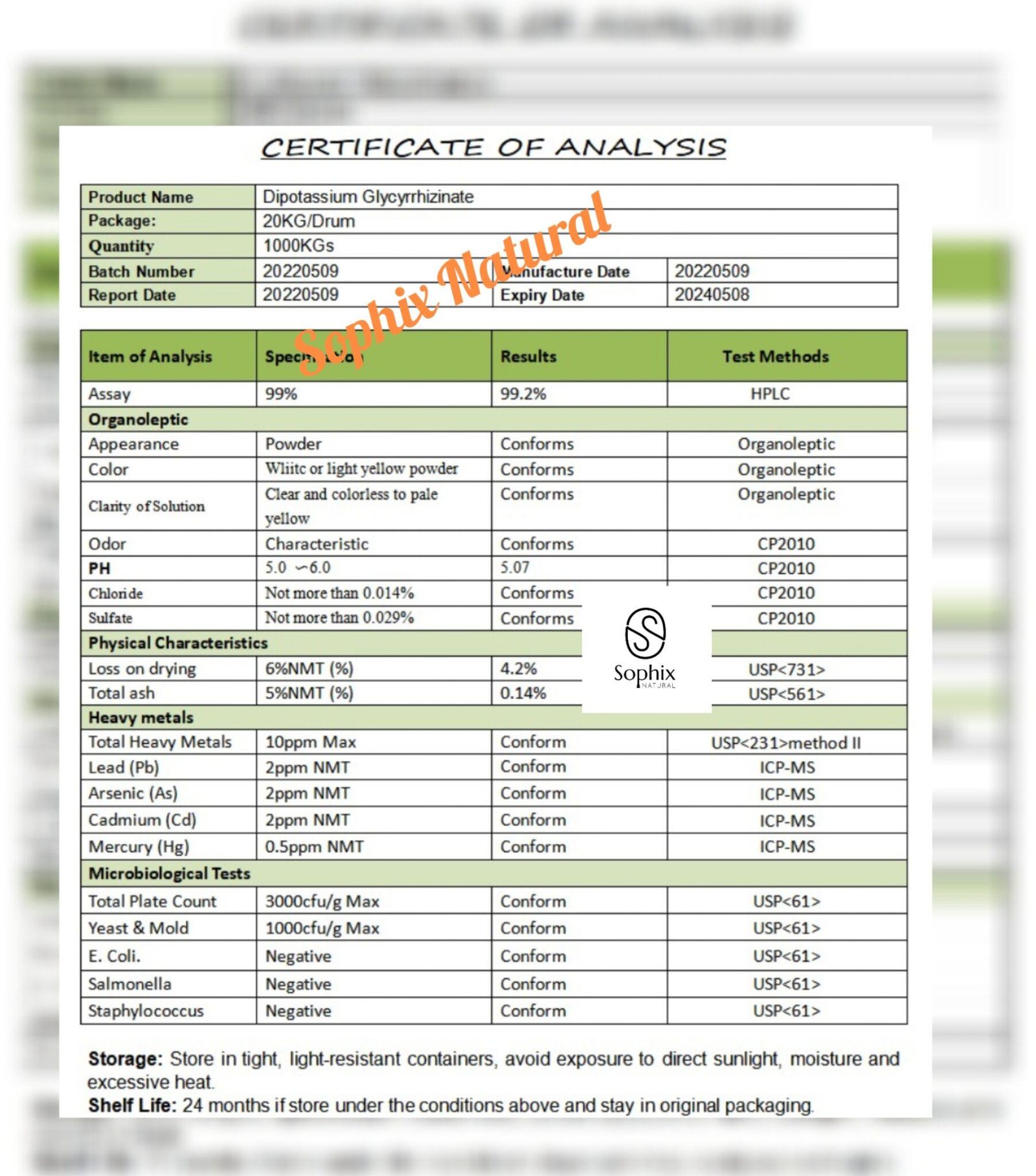 Licorice Dipotassium Glycyrrhizinate Powder Sophix Natural